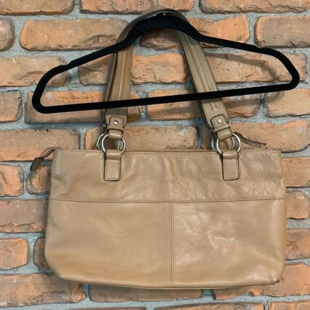 Wilsons‎ Leather Women's Pebbled Leather Satchel Purse Bag Light Brown Medium